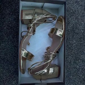 Gold wrap around heels